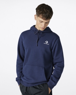 Converse Star Chevron Embroidered Pullover Férfi Pulóver Obszidián | MAHCEDK-HU